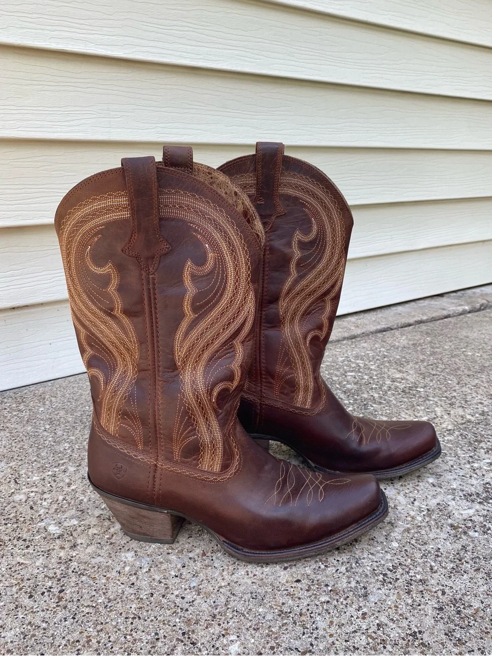 Ariat Lively Western Cowboy Boots Sassy Brown Leather Women’s 11B Style 10016357 - Picture 4 of 11